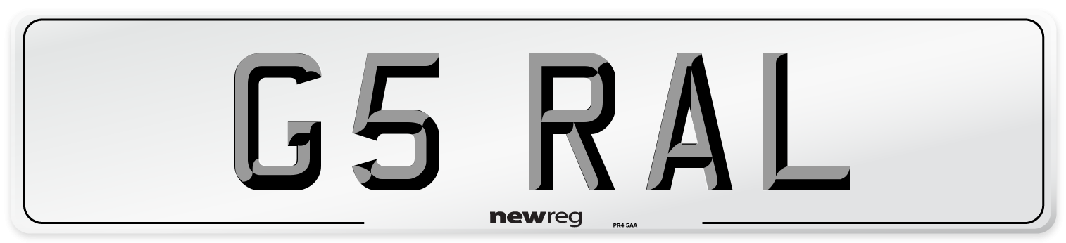 G5 RAL Number Plate from New Reg